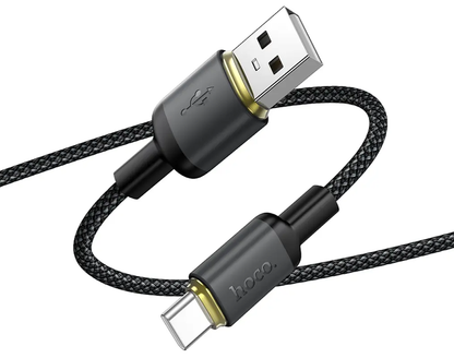 USB-A - USB-C Data- og Opladningskabel HOCO X128 Benefit, 36W, 1m, Sort