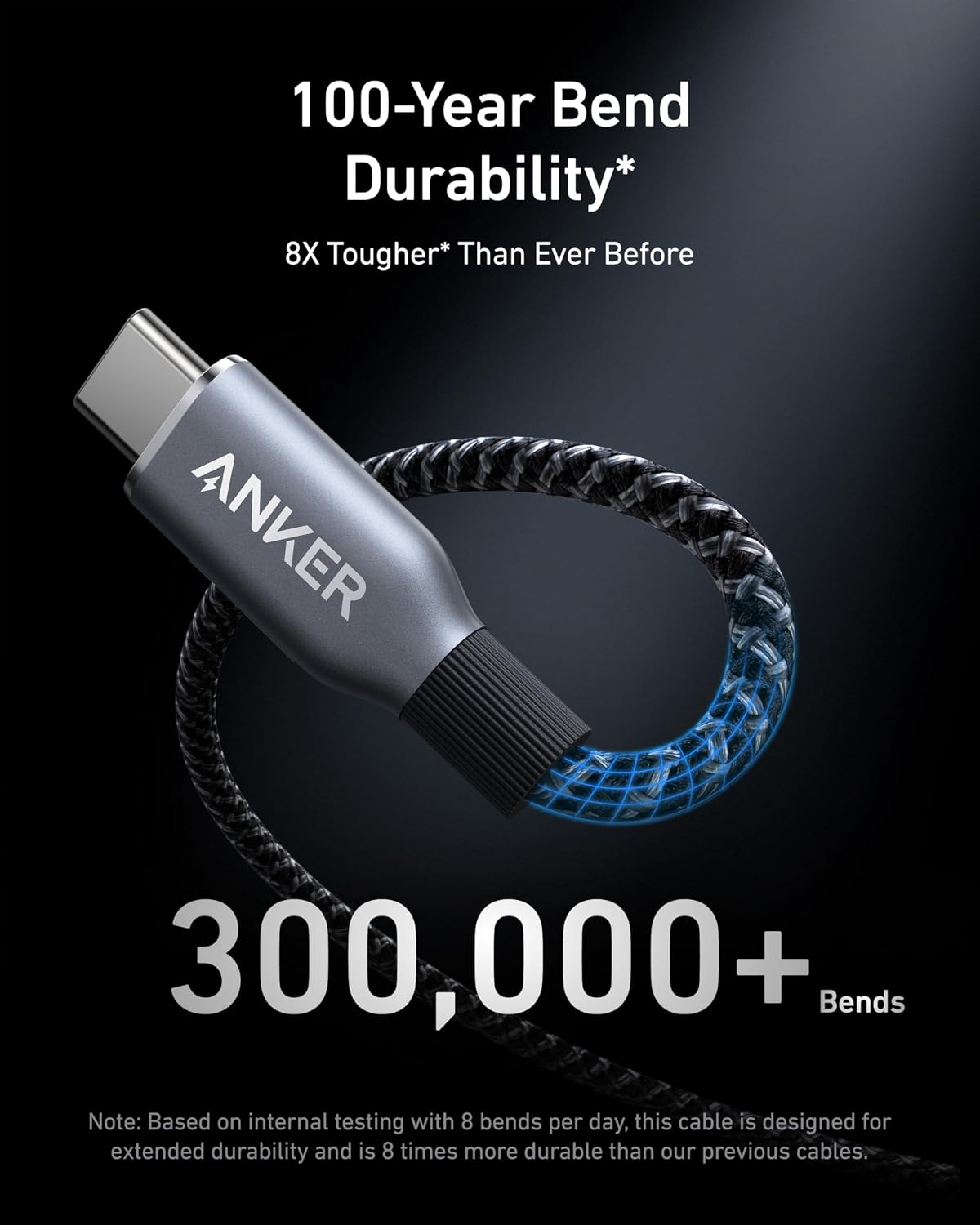 Anker Prime USB-C til USB-C data- og opladningskabel, 240 W, 0,9 m, sort A88E2011
