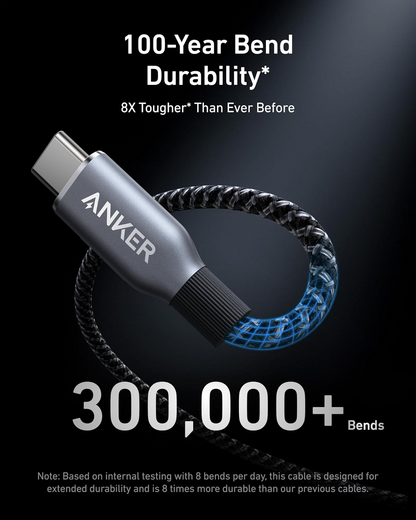 Anker Prime USB-C til USB-C data- og opladningskabel, 240 W, 0,9 m, sort A88E2011