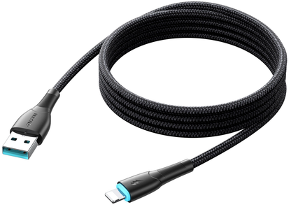 Joyroom SA32-AL3 USB-A til Lightning data- og opladningskabel, 18 W, 1 m, sort