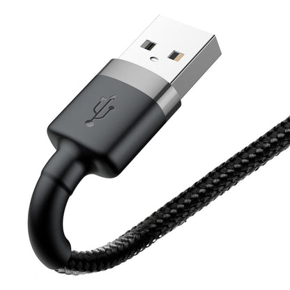USB-A - Lightning Baseus Cafule data- og opladningskabel, 18W, 3m, Grå CALKLF-RG1