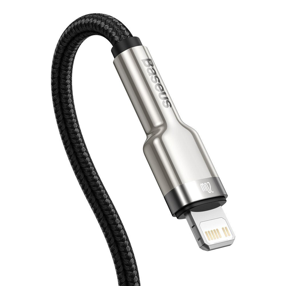 USB-C to Lightning Baseus Cafule Metal Series Cable, 20W, 2m, Black CATLJK-B01