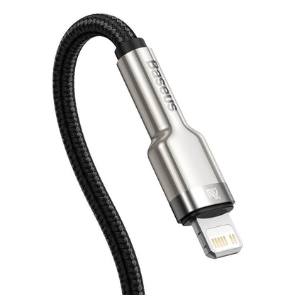 USB-C to Lightning Baseus Cafule Metal Series Cable, 20W, 2m, Black CATLJK-B01