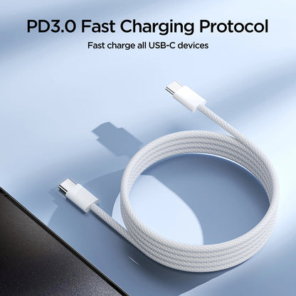 USB-C data- og opladningskabel - USB-C Joyroom S-A45, 60W, 1m, hvid 