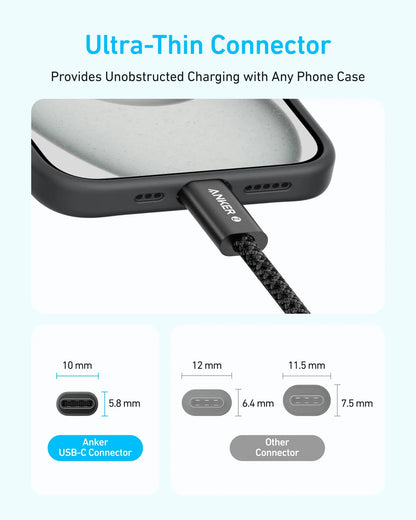 USB-C data- og opladningskabel - USB-C Anker Zolo, 240W, 1m, Sort A8060H11