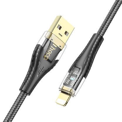 Data- og opladningskabel USB-A - Lightning HOCO U121, 18W, 1.2m, Sort