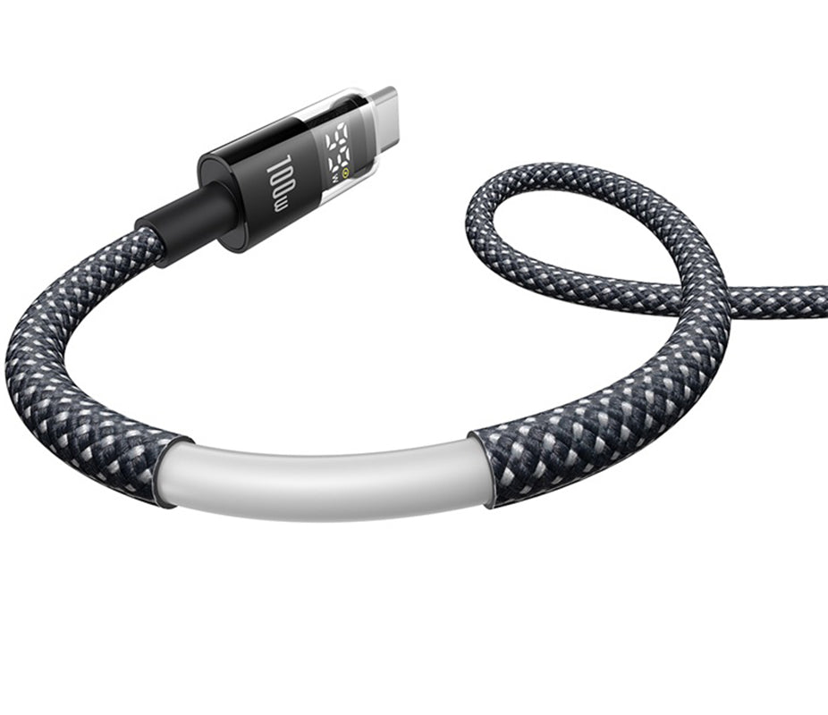 Data- og opladningskabel USB-A - USB-C Baseus Display 2, 100W, 2m, Sort P10382701111-00