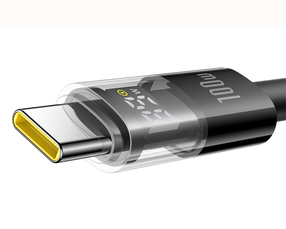 Data- og opladningskabel USB-A - USB-C Baseus Display 2, 100W, 1m, Sort P10382701121-00