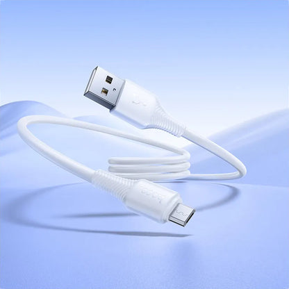 Data- og opladningskabel USB-A - microUSB HOCO X120, 18W, 1m, Hvid