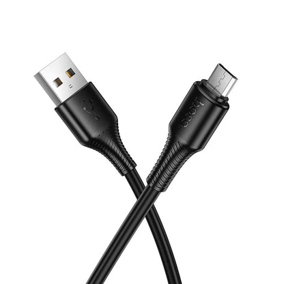 Data- og opladningskabel USB-A - microUSB HOCO X120, 18W, 1m, Sort