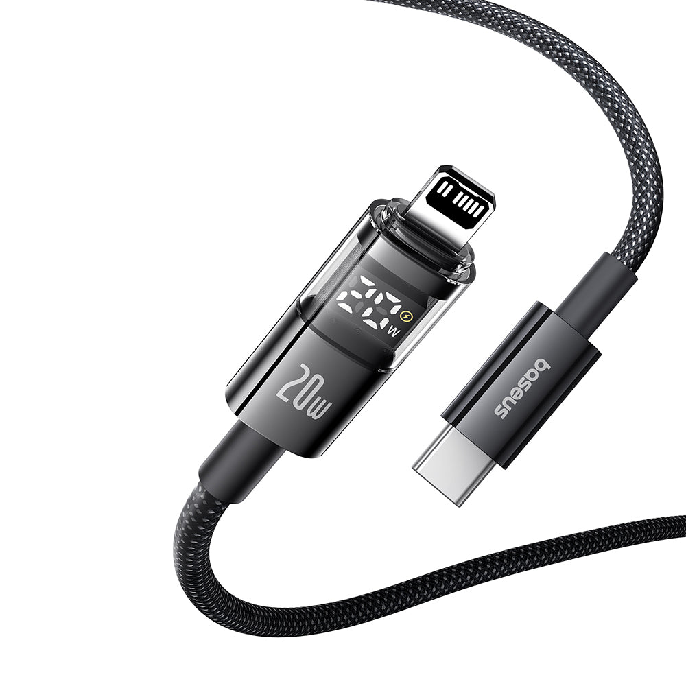 Data- og opladningskabel USB-C - Lightning Baseus Display 2, 20W, 2m, Sort P10382703121-01