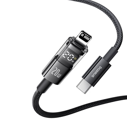 Data- og opladningskabel USB-C - Lightning Baseus Display 2, 20W, 2m, Sort P10382703121-01