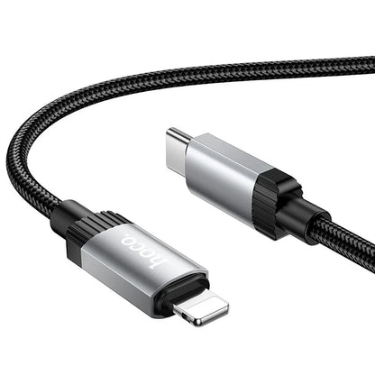 USB-C til Lightning data- og opladningskabel HOCO X117, 27W, 1m, sort
