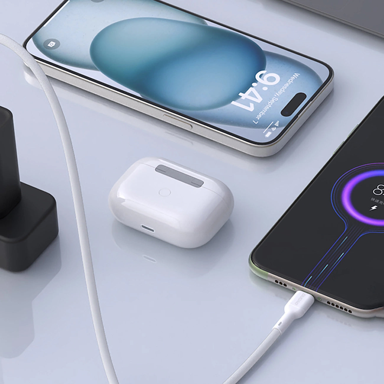 Data- og opladningskabel USB-A - USB-C Dudao L9T, 100W, 1m, Hvid