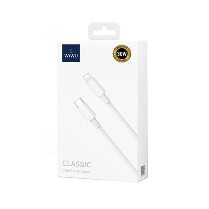 USB-C to Lightning Data and Charging Cable WiWu Wi-C008, 30W, 1.2m, White