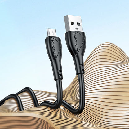 Data- og opladningskabel USB-A - microUSB Borofone BX121 Energy, 18W, 1m, Sort