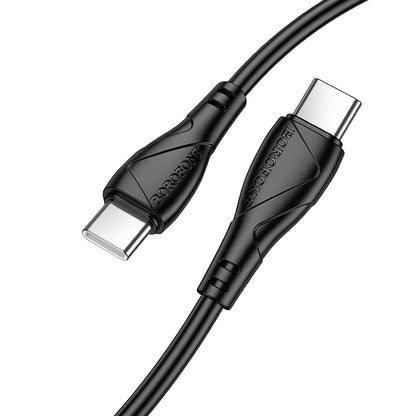 USB-C Data- og Opladningskabel - USB-C Borofone BX121 Energy, 60W, 1m, Sort