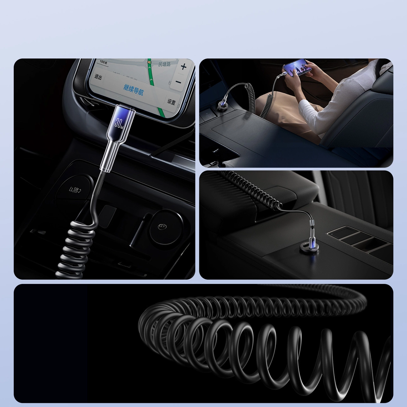 Data- og opladningskabel USB-C - Lightning Joyroom S-A43 Crystal, 30W, 1,5 m, Sort