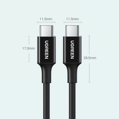 USB-C Data- og Opladningskabel - USB-C UGREEN US300, 100W, 2m, Hvid