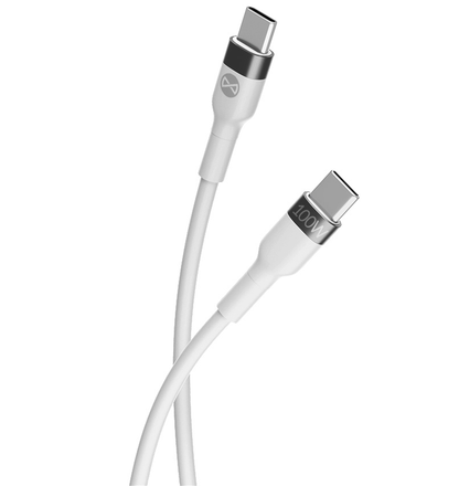 USB-C Data- og Opladningskabel - USB-C Forever Flexible, 100W, 2m, Hvid