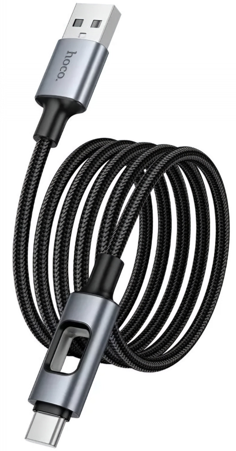 Data- og opladningskabel USB-A - USB-C HOCO U144 Led, 18W, 1.2m, Sort