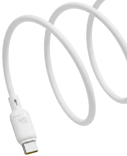 USB-C - USB-C Baseus Silky data- og opladningskabel, 100W, 1m, Hvid P10377704213-00