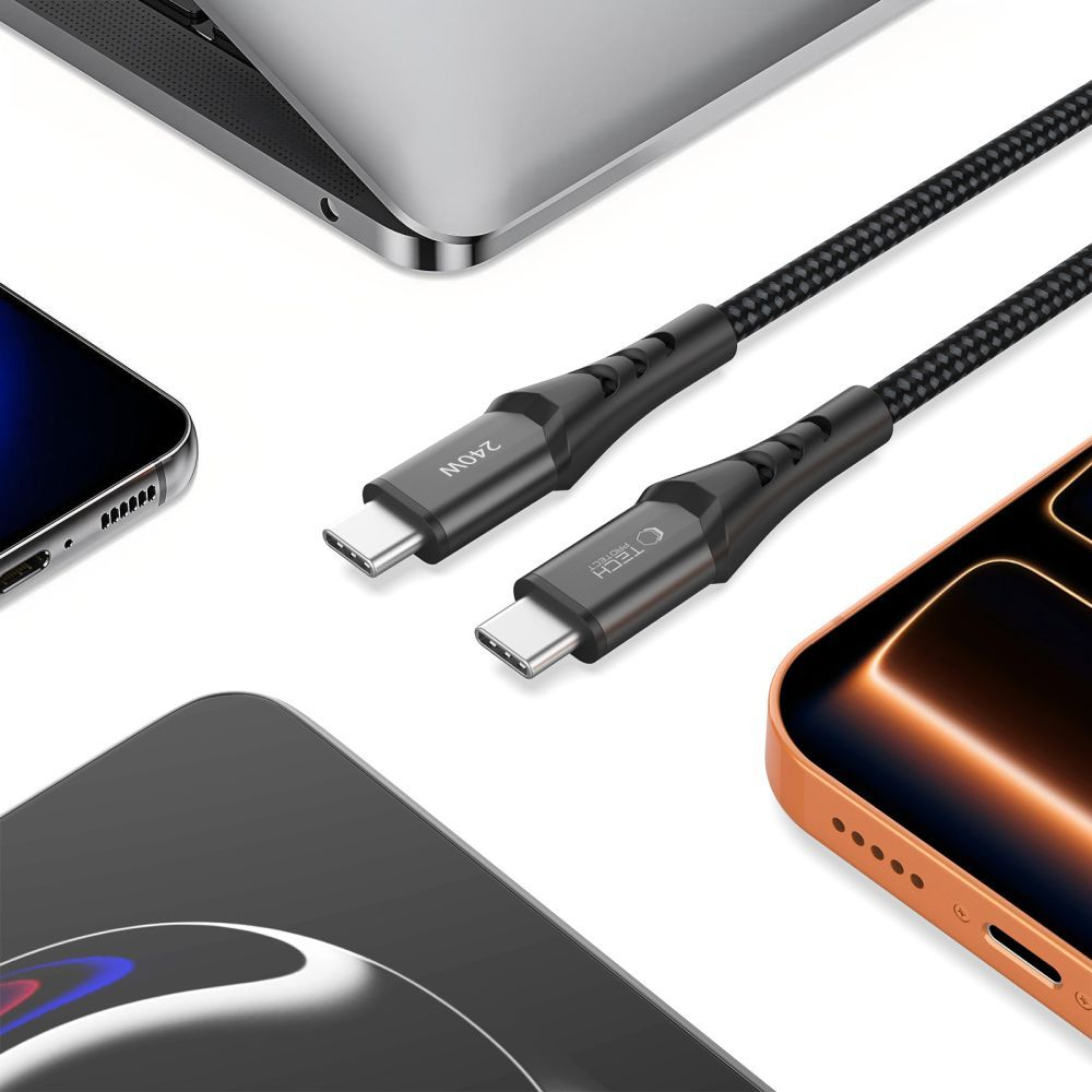 USB-C Data and Charging Cable - USB-C Tech-Protect UB11T Ultraboost, 240W, 2m, Black