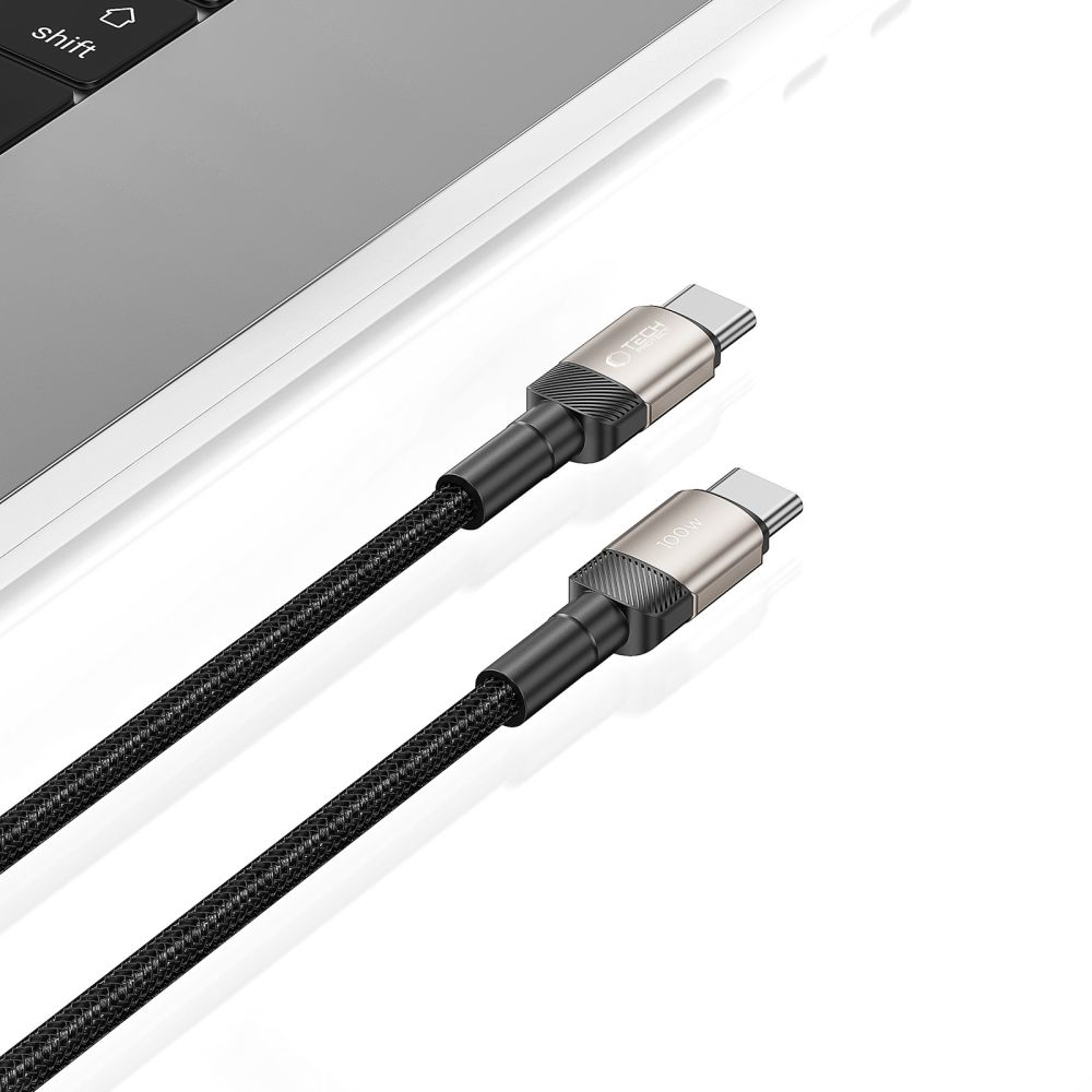 USB-C Data- og Opladningskabel - USB-C Tech-Protect Ultraboost EVO, 100W, 1m, Sølv
