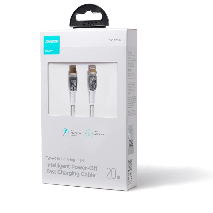 USB-C til Lightning data- og opladningskabel Joyroom S-CL020A3, 20W, 1,2m, hvid