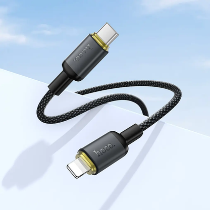 USB-C til Lightning data- og opladningskabel HOCO X128 Benefit, 30W, 1m, sort