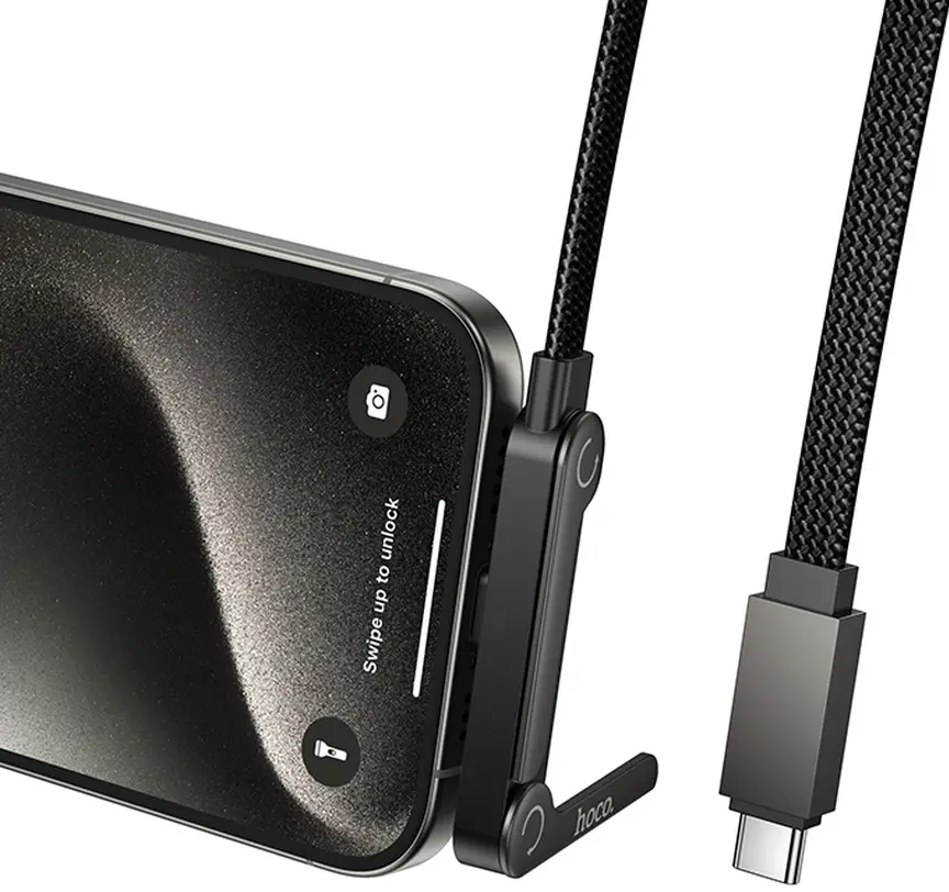 USB-C Data- og Opladningskabel - USB-C HOCO U150 Exquisite, 60W, 1,2m, Sort