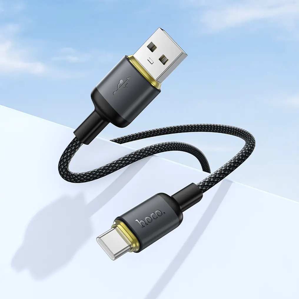 USB-A - USB-C Data- og Opladningskabel HOCO X128 Benefit, 36W, 1m, Sort