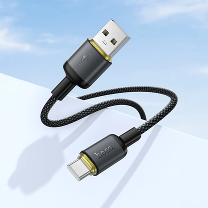 USB-A - USB-C Data- og Opladningskabel HOCO X128 Benefit, 36W, 1m, Sort