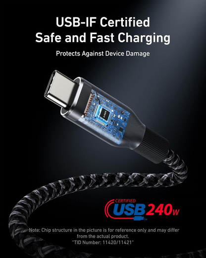 Anker Prime USB-C til USB-C data- og opladningskabel, 240 W, 0,9 m, sort A88E2011