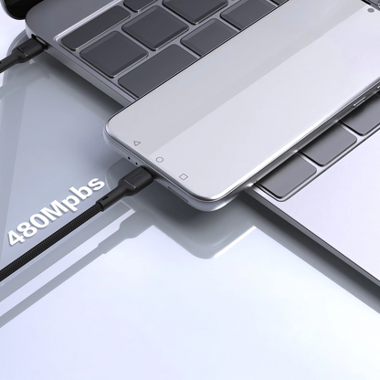 USB-C Data- og Opladningskabel - USB-C Dudao L9C Max, 240W, 1,2m, Sort