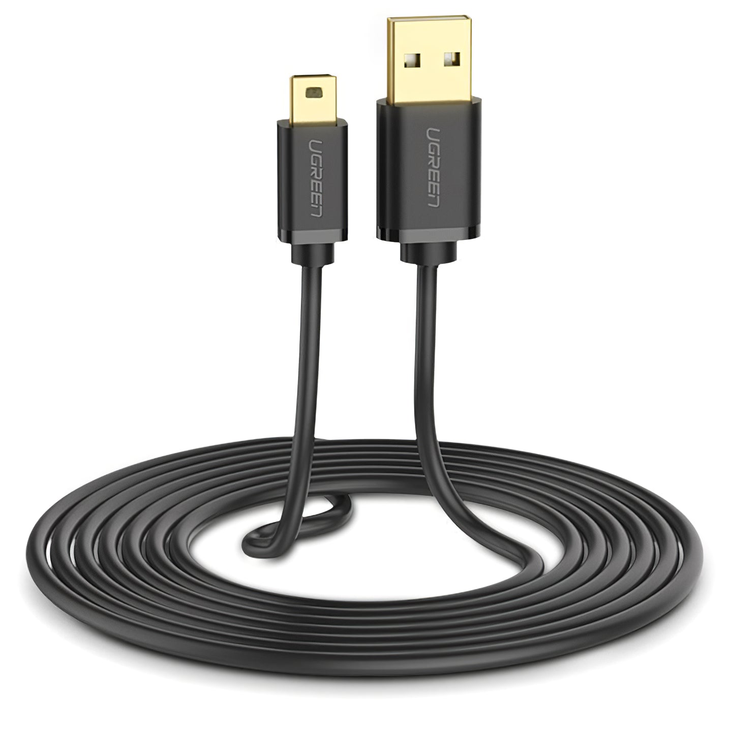 Data- og opladningskabel USB-A - miniUSB UGREEN US132, 2m, Sort