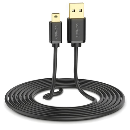 Data- og opladningskabel USB-A - miniUSB UGREEN US132, 2m, Sort