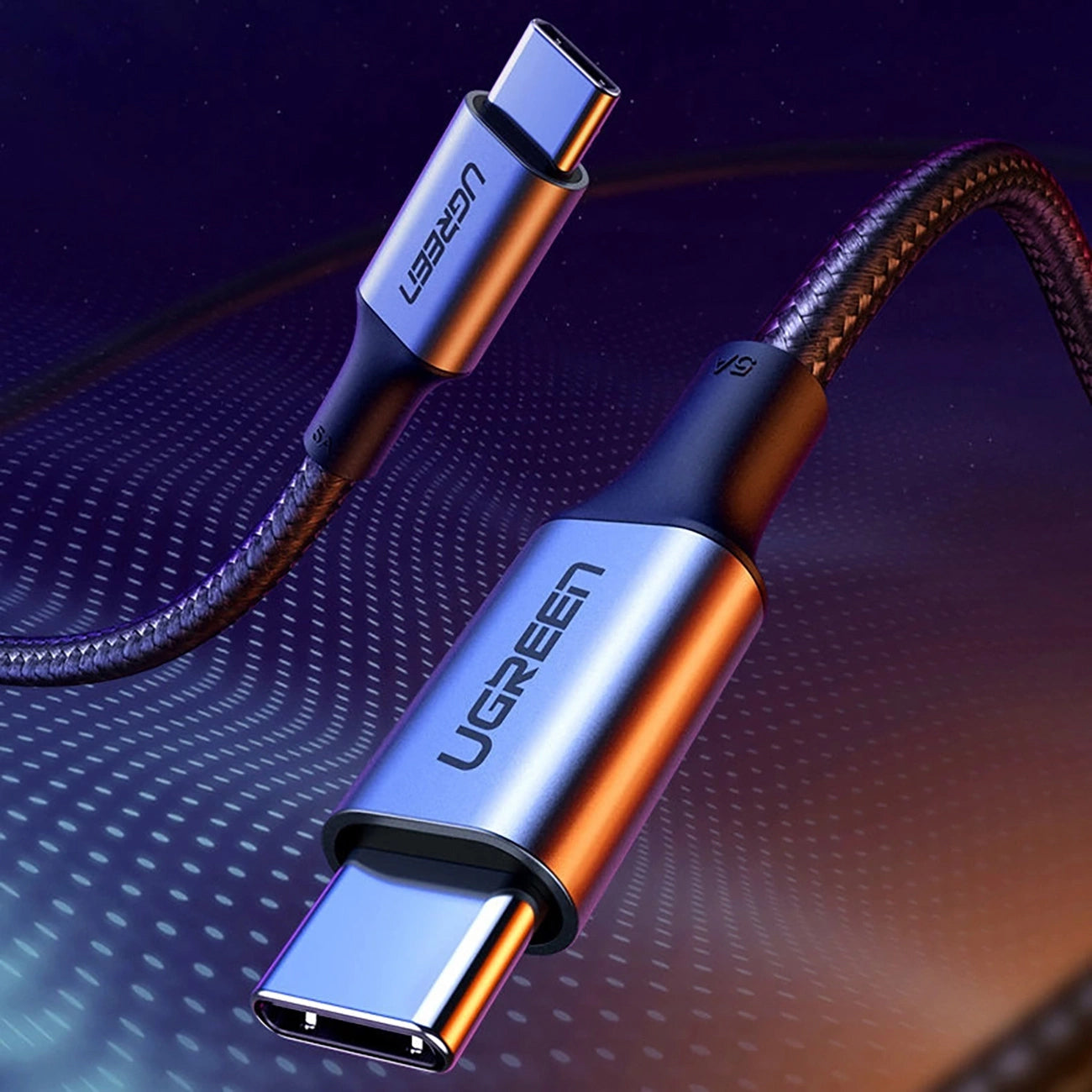 USB-C Data- og Opladningskabel UGREEN US316, 100W, 1.5m, Grå