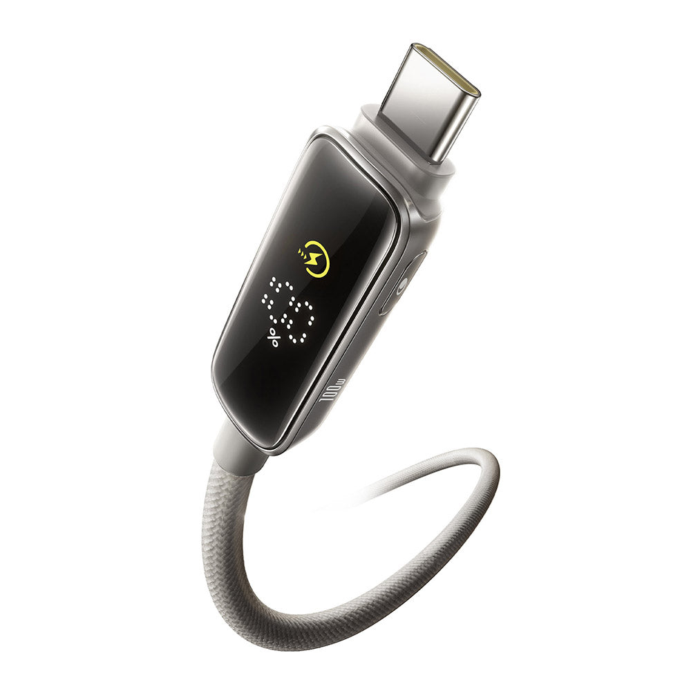 Data- og opladningskabel USB-C - USB-C Baseus Vipow Display, 100W, 2m, Grå P10381802851-01