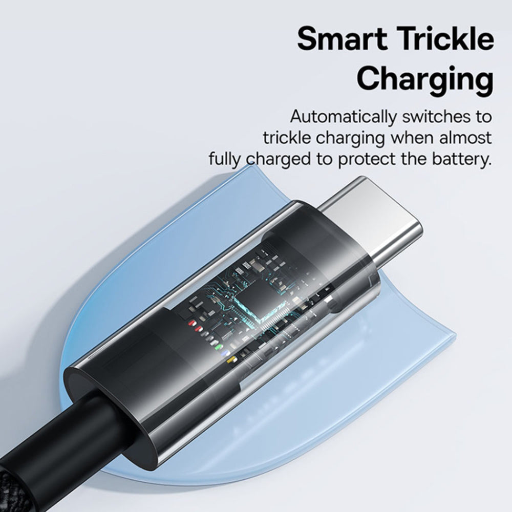 Data- og opladningskabel USB-A - USB-C Baseus Gem, 100W, 2m, Sort P10373002111-01
