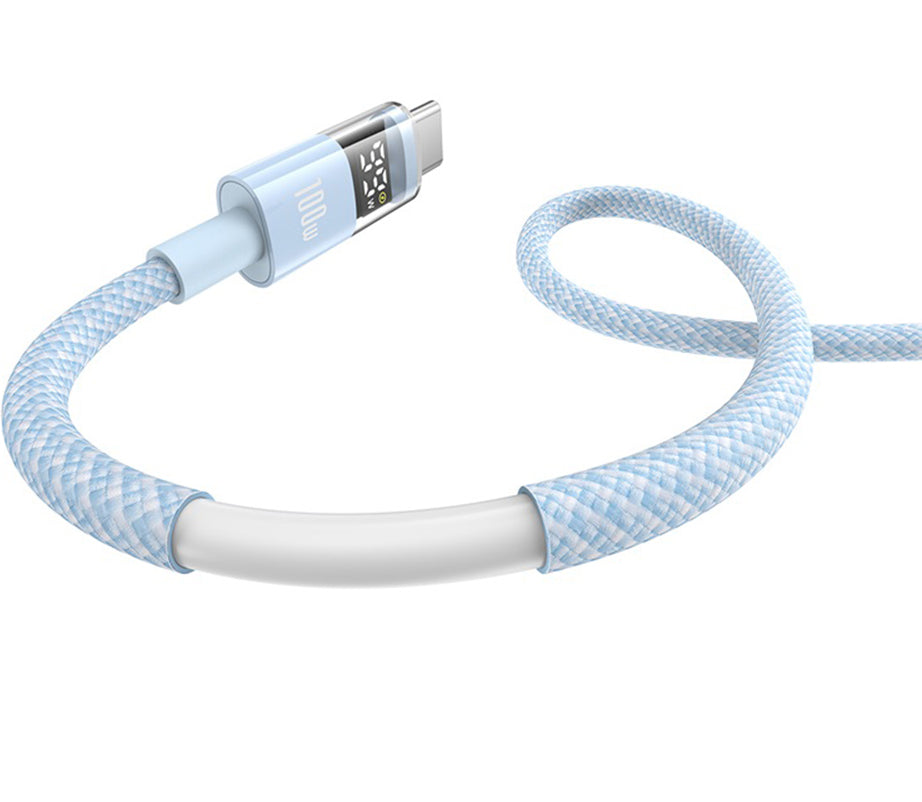 Data- og opladningskabel USB-A - USB-C Baseus Display 2, 100W, 2m, Blå P10382701311-01