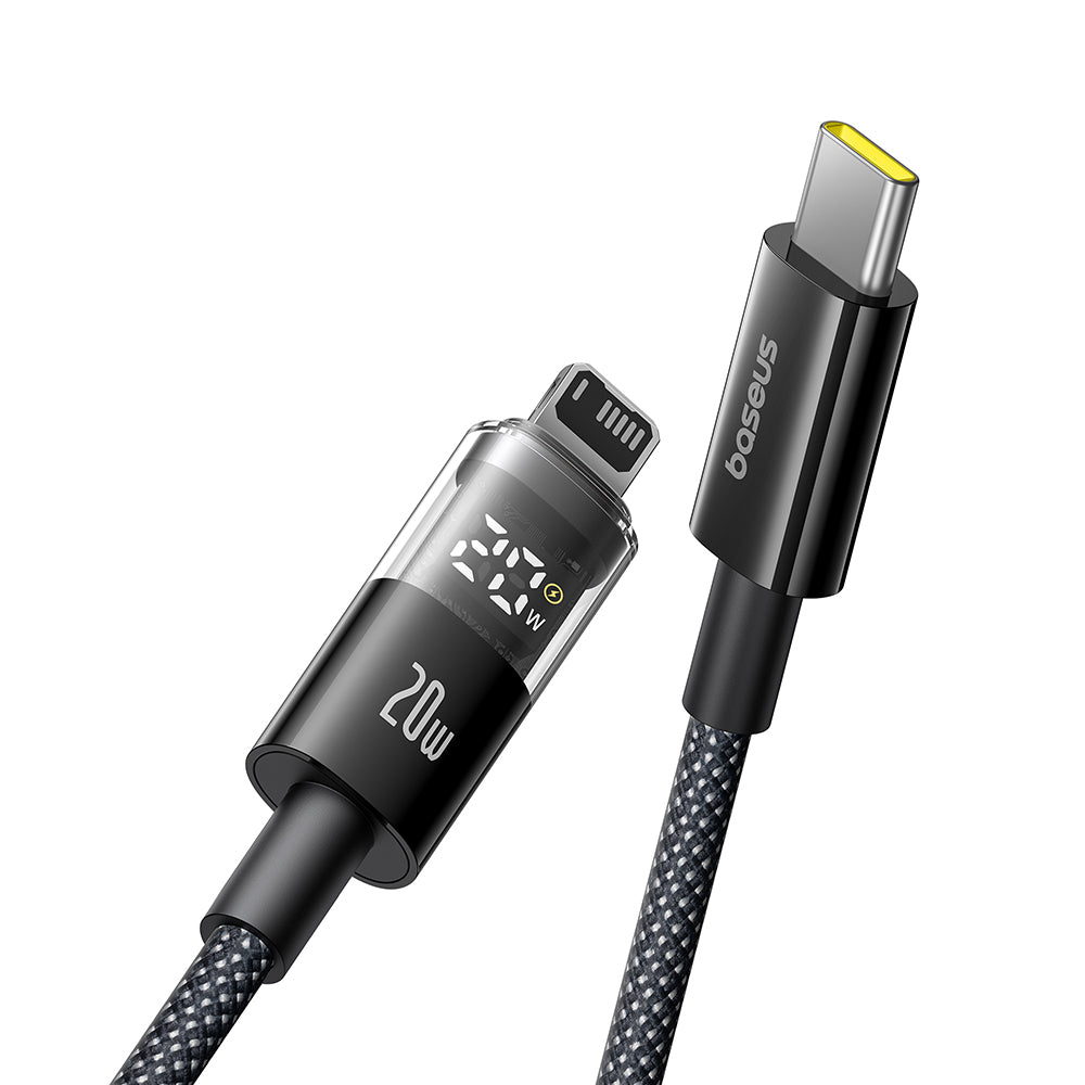 Data- og opladningskabel USB-C - Lightning Baseus Display 2, 20W, 2m, Sort P10382703121-01