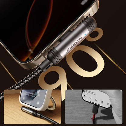 Data- og opladningskabel USB-A - USB-C Joyroom S-A56 EnjoyX Angled, 20W, 1,2 m, Sort