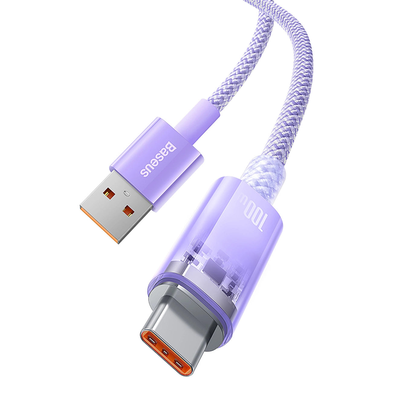 Data- og opladningskabel USB-A - USB-C Baseus Explorer, 100W, 1m, Lilla CATS010405
