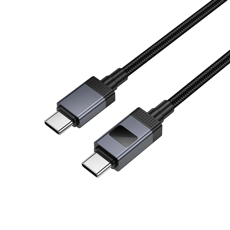 USB-C Data- og Opladningskabel - USB-C HOCO X118 Display, 60W, 1m, Sort