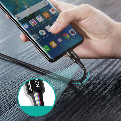 USB-C Data- og Opladningskabel - USB-C UGREEN US300, 100W, 2m, Hvid