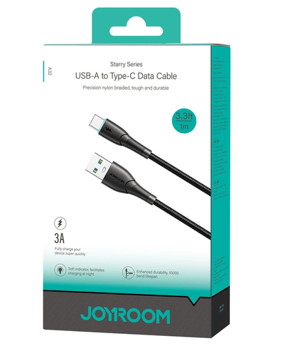 Data- og opladningskabel USB-A - USB-C Joyroom S-A32, 18W, 1m, Sort