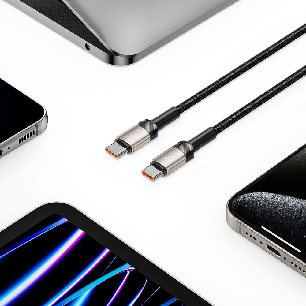 USB-C Data- og Opladningskabel - USB-C Tech-Protect Ultraboost EVO, 100W, 1m, Sølv