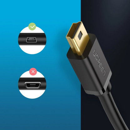 USB-A til miniUSB data- og opladningskabel UGREEN US132, 3m, sort