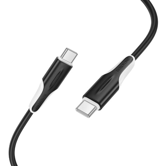 USB-C til USB-C data- og opladningskabel Borofone BX119 New, 60W, 1m, Sort